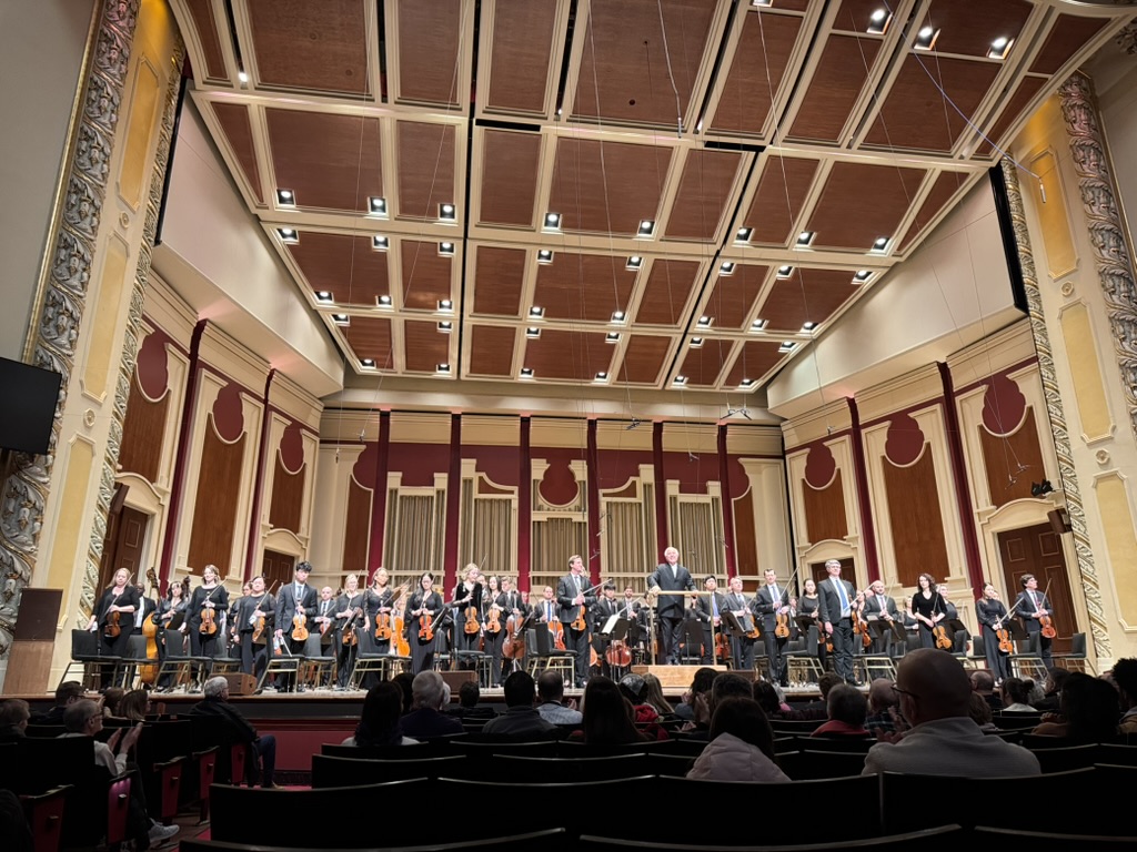 Manfred Honeck and the Pittsburgh Symphony onstage at Heinz Hall following Bruckner's 8th symphony