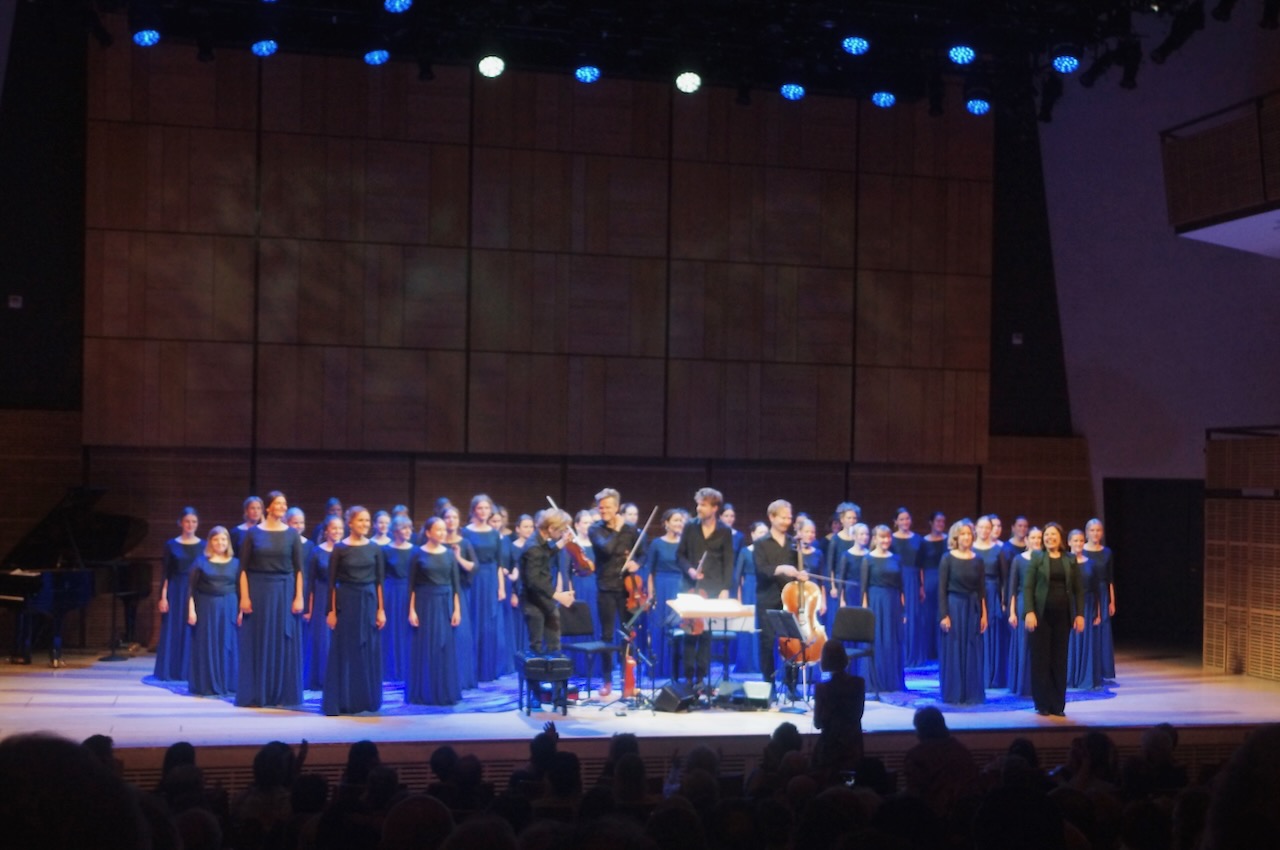 Danish String Quartet with the Danish National Girls Choir onstage at Zankel Hall