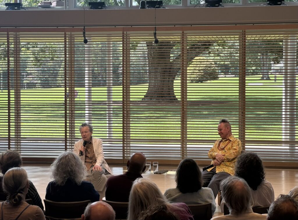 Laurie Anderson and Peter Sellars speaking at the Linde Center at Tanglewood, 8/15/26